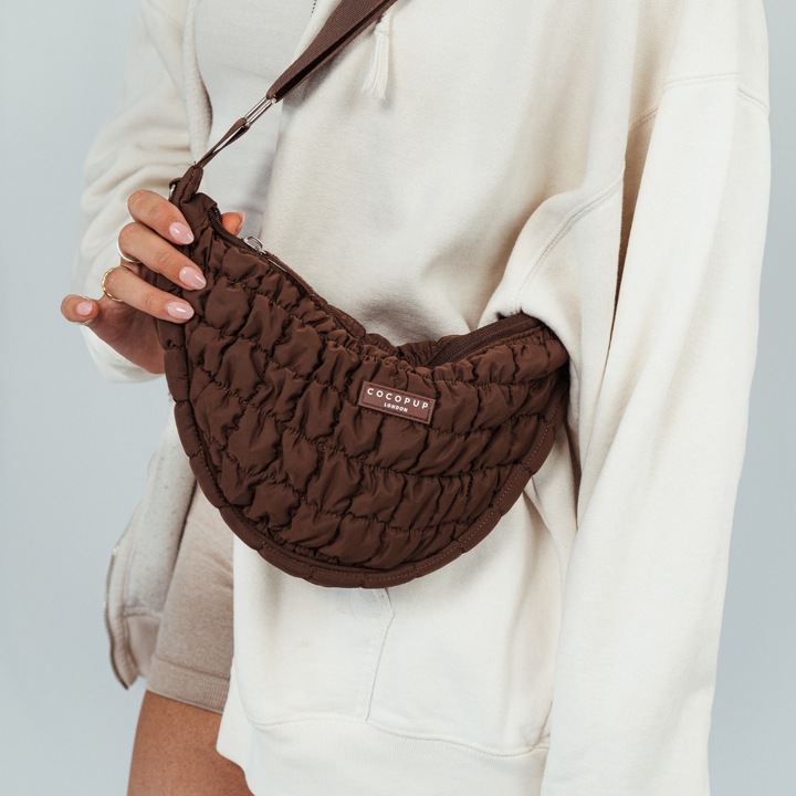 Crossbody Crescent Dog Walking Bag - Espresso