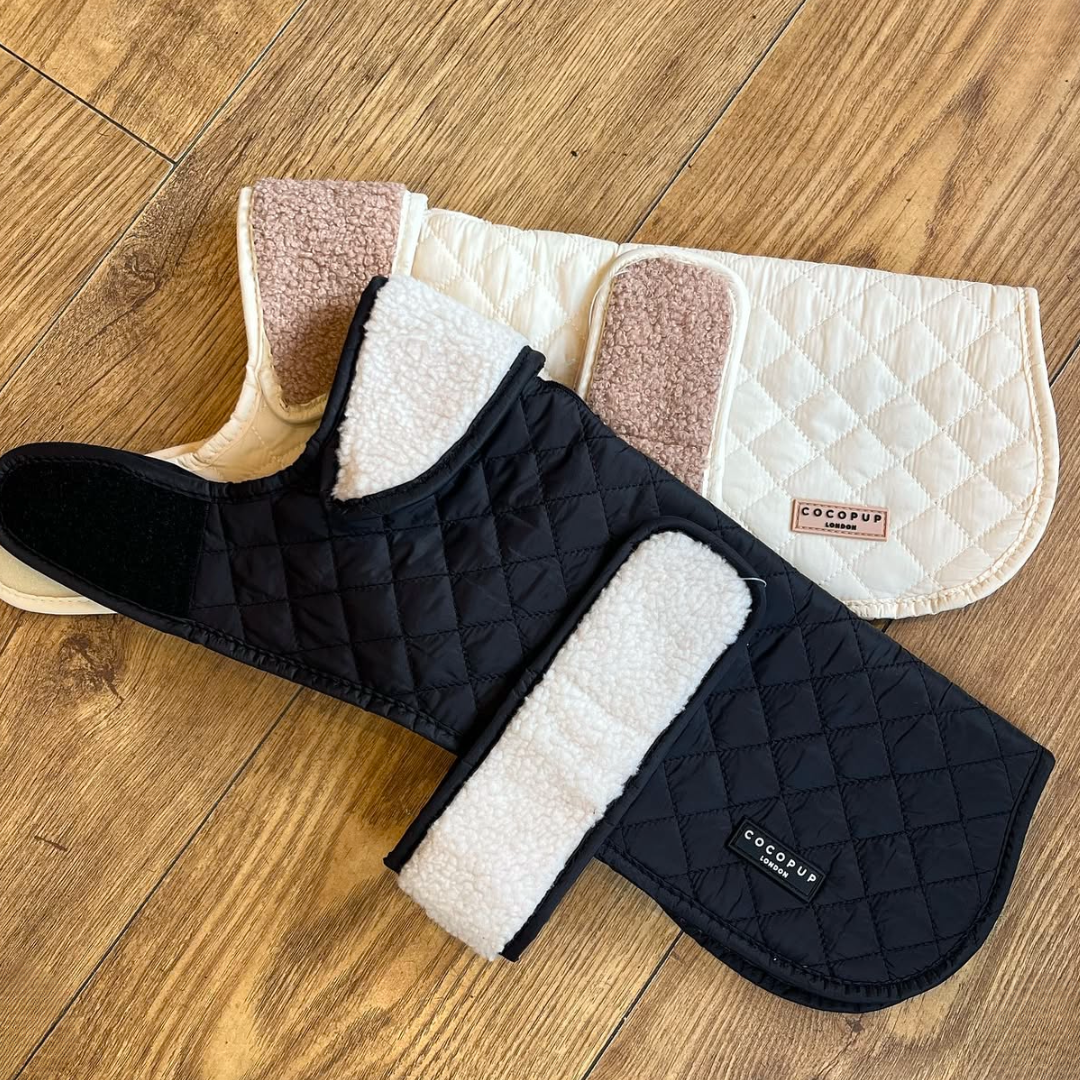 LUXE Quilted Dog Coat - Creamy Chai