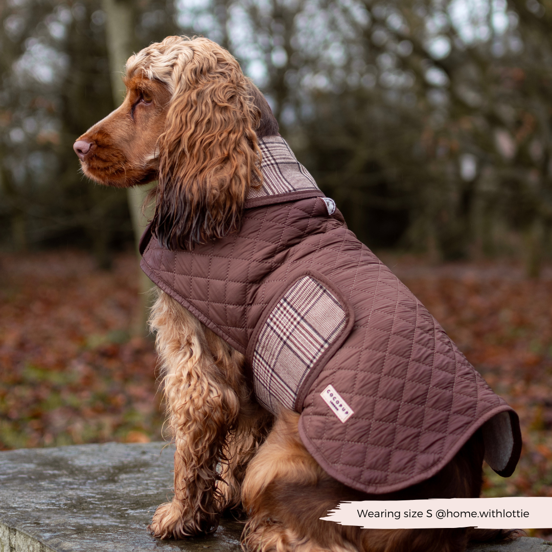 LUXE Quilted Dog Coat - Pup Plaid