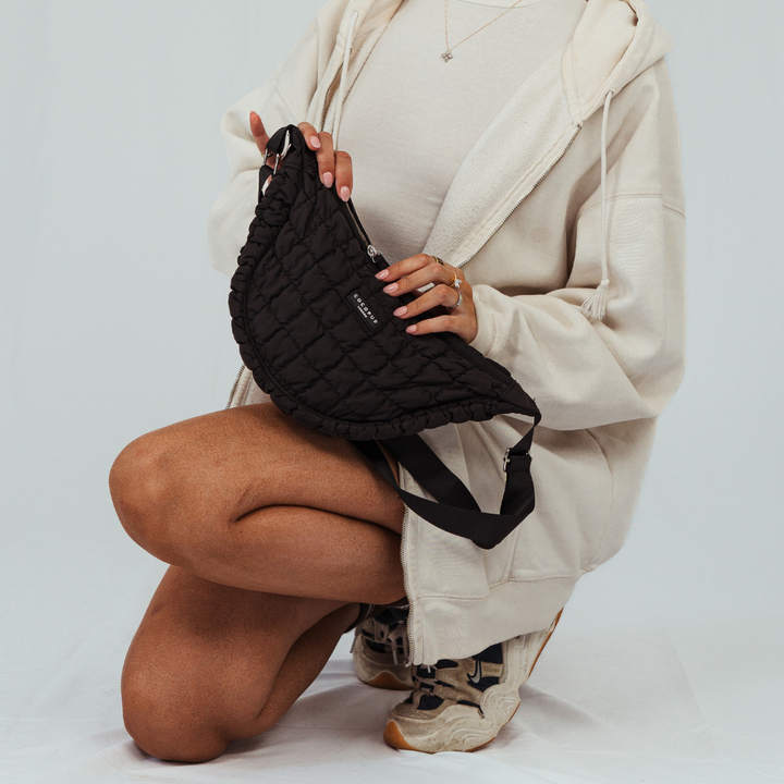 Crossbody Crescent Dog Walking Bag - Onyx