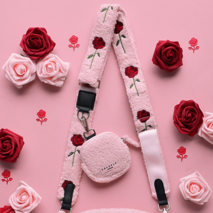 Bag Strap - Embroidered Roses Teddy