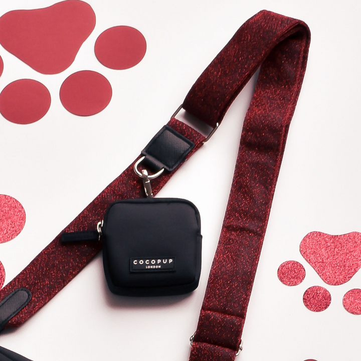 Limited Edition Bag Strap - Burgundy Sparkle Pup