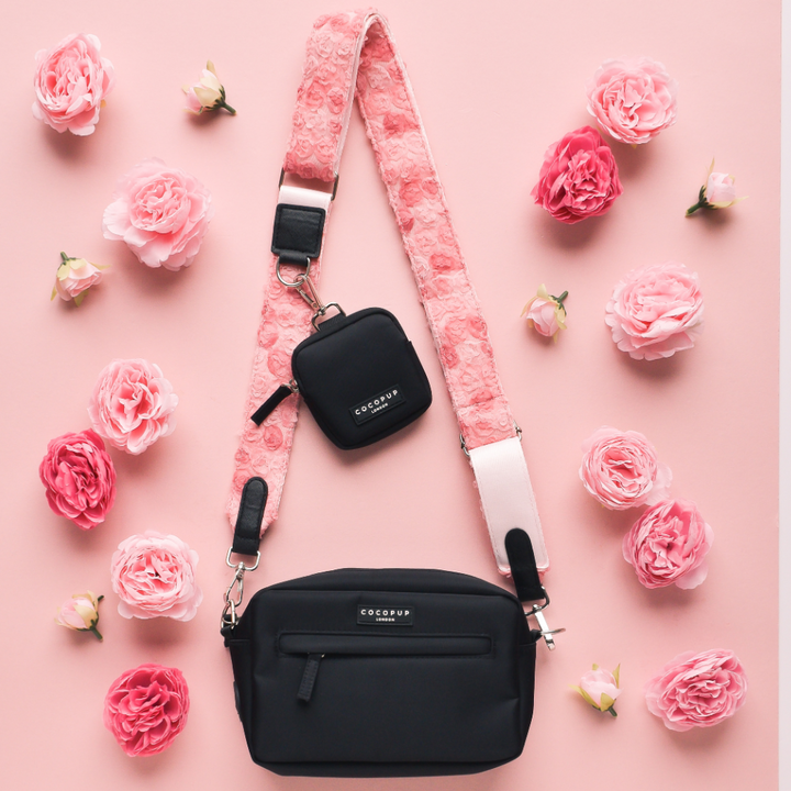 Dog Walking Black Bag Bundle - Peony Pup