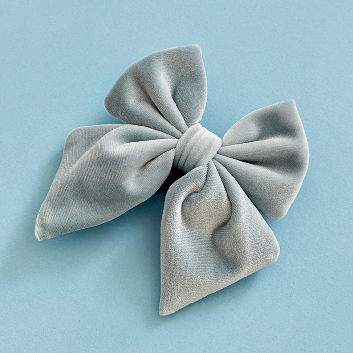 Velvet Sailor Bow Tie - Baby Blue
