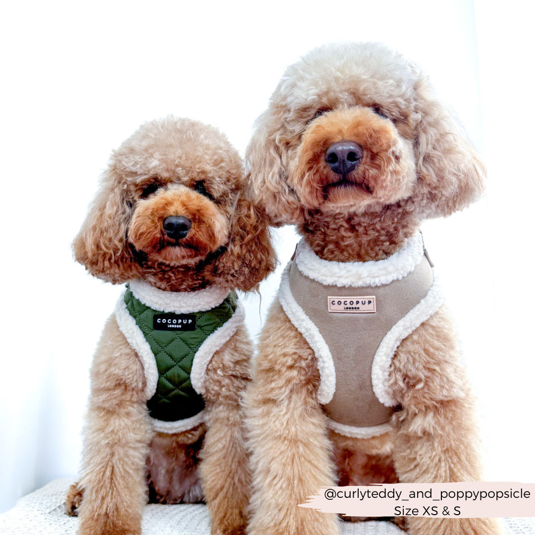 Khaki Quilted Adjustable Neck Harness