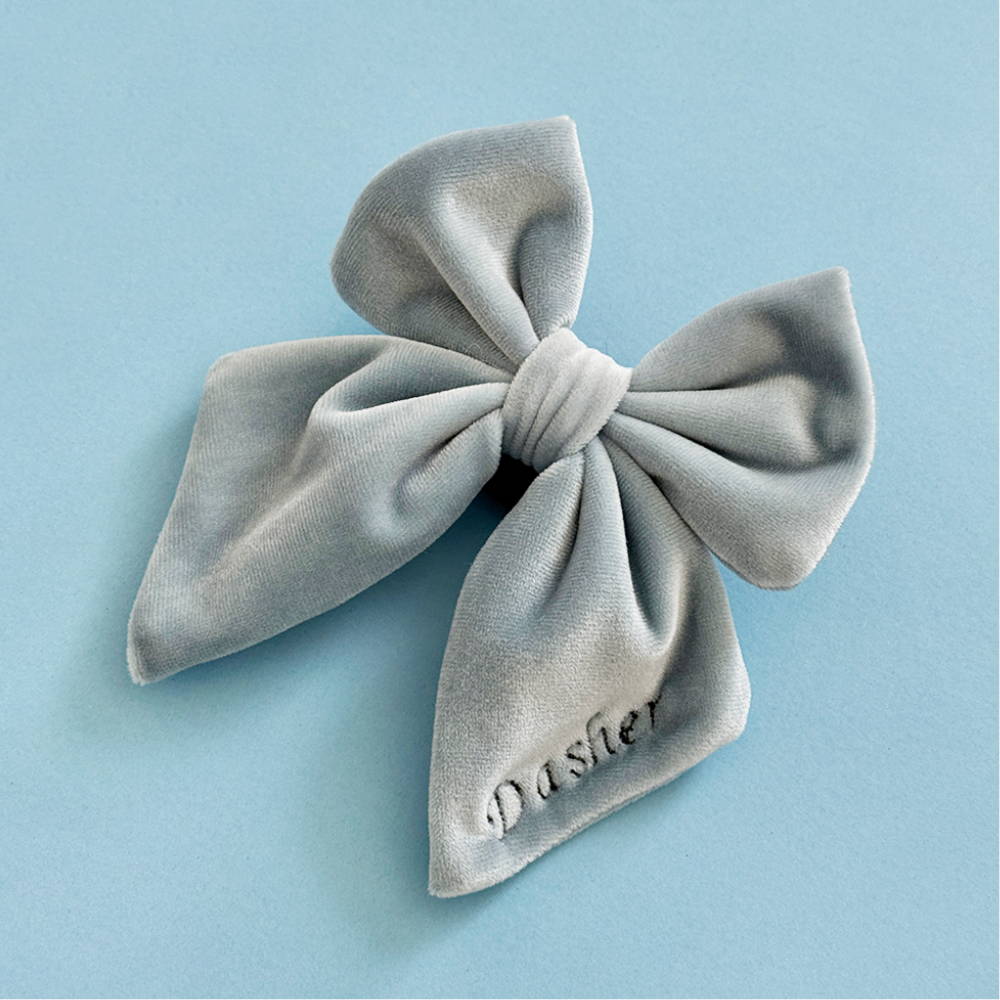 Velvet Sailor Bow Tie - Baby Blue