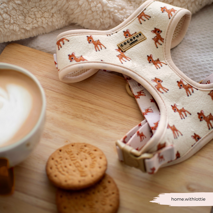 Fleecy Fawn Adjustable Neck Harness, Lead & Collar Bundle