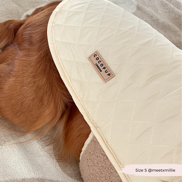 LUXE Quilted Dog Coat - Creamy Chai