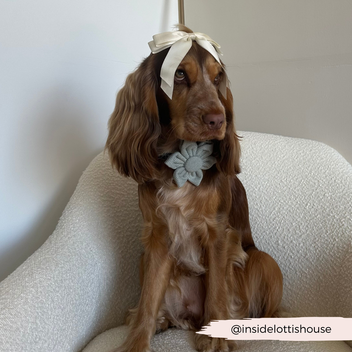 Sage Tweed Collar Flower