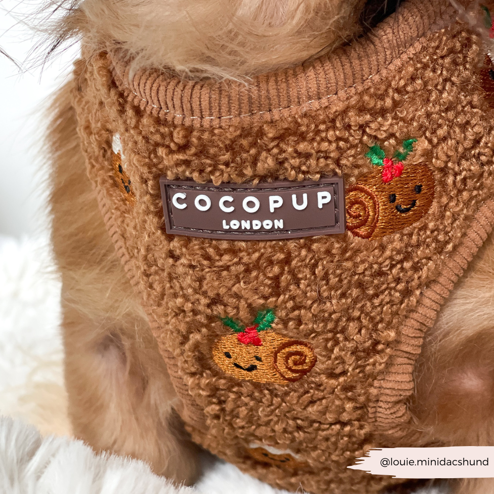 Festive Pudding Pup Adjustable Neck Harness, Lead & Collar Bundle