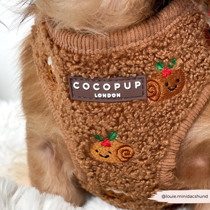 Festive Pudding Pup Adjustable Neck Harness, Lead & Collar Bundle