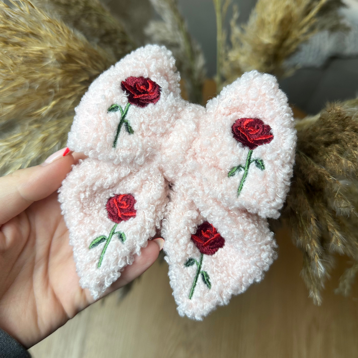 Embroidered Roses Teddy Sailor Bow Tie