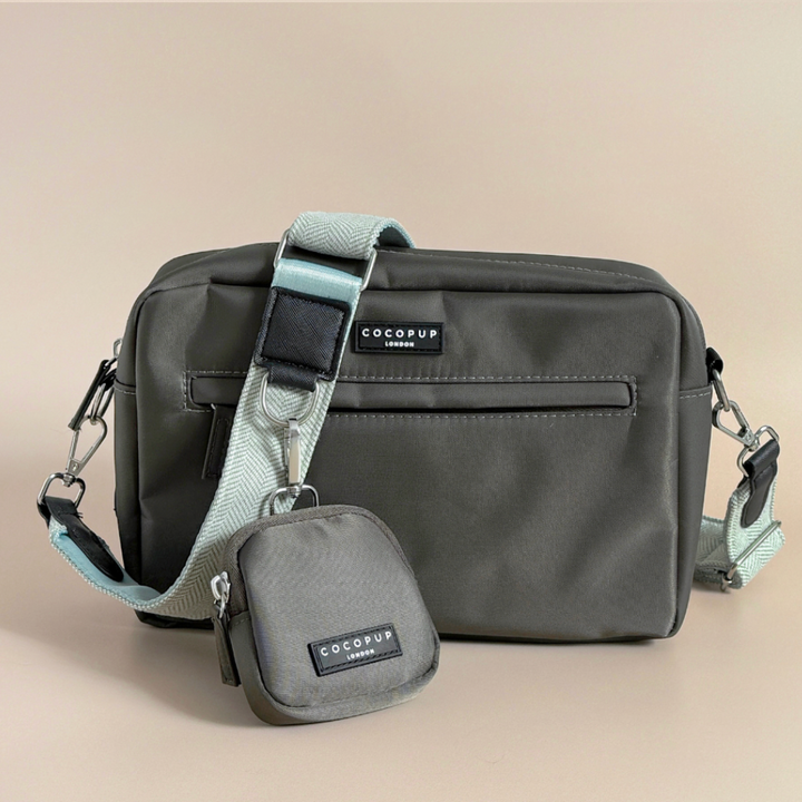 LARGE Dog Walking Mocha Bag Bundle - Sage Tweed