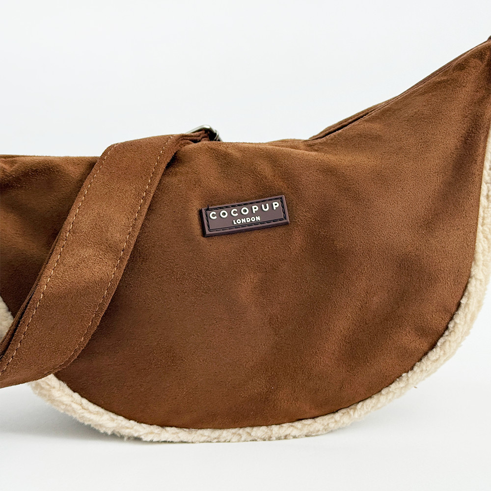Crossbody Crescent Dog Walking Bag Bundle - Brown Aviator