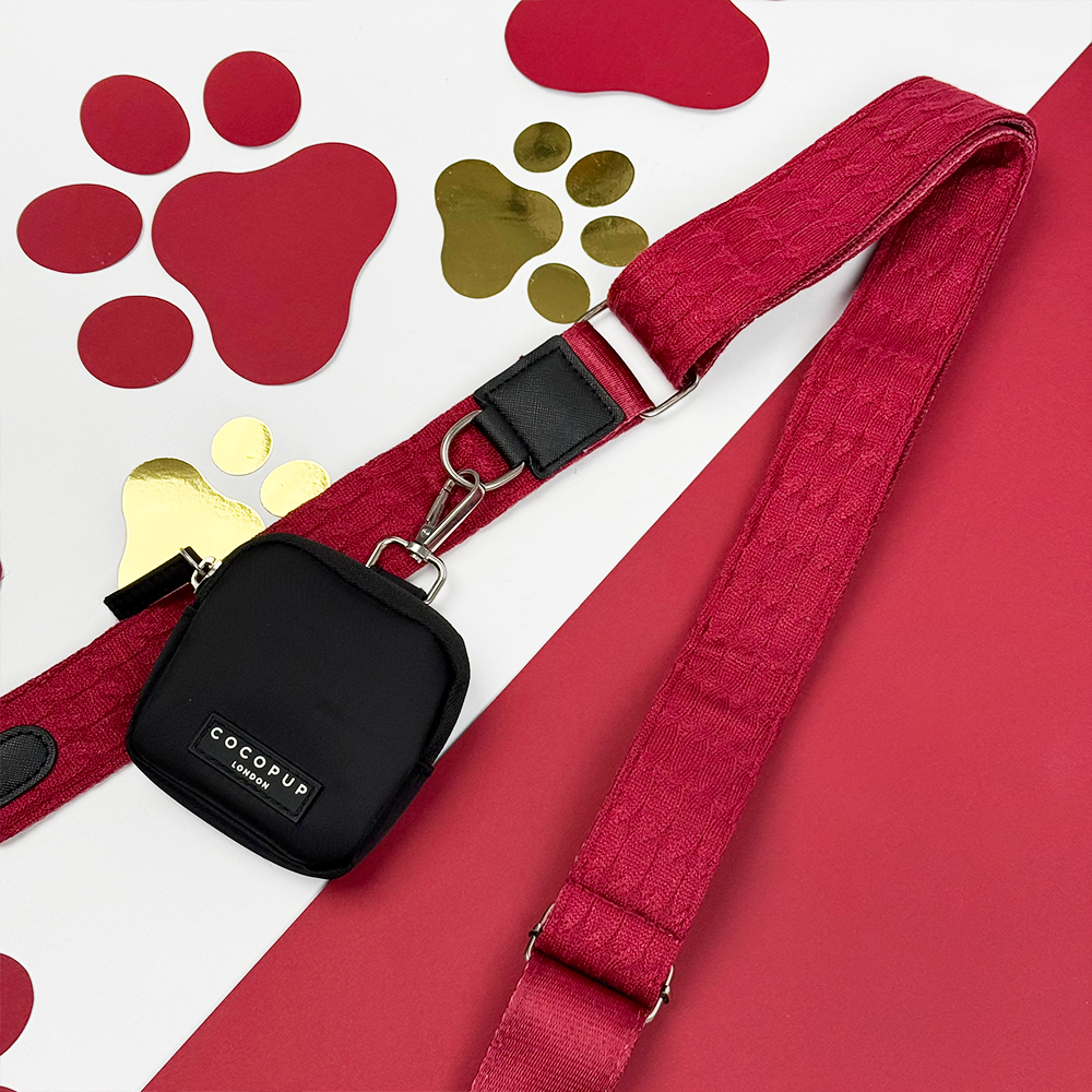 Dog Walking Black Bag Bundle - Mulled Wine Cable Knit