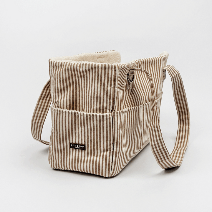 Dog Carrier - London Linen Stripes