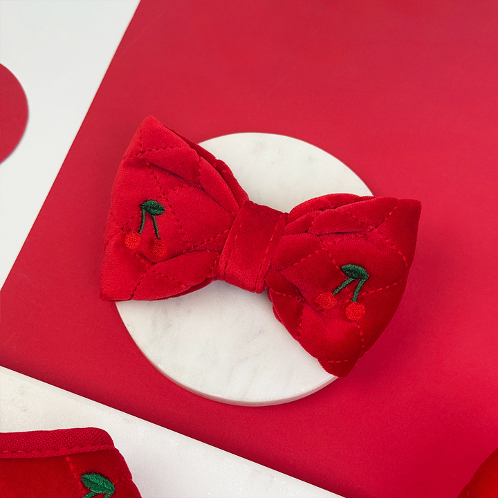 Cherry Velvet Crush Bow Tie