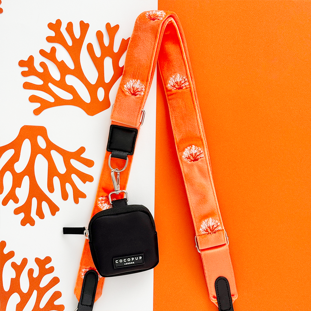 Dog Walking Bag Bundle - Coral Core Velvet