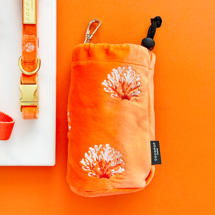 Luxe Velvet Drawstring Treat Pouch - Coral Core