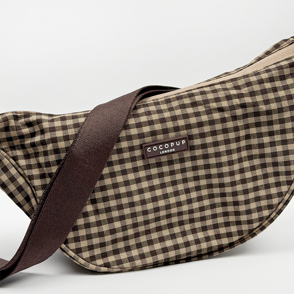 Crossbody Crescent Dog Walking Bag Bundle - Cotswold Check