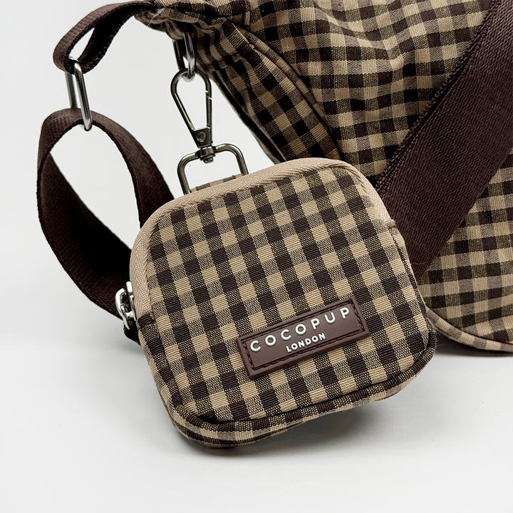 Crossbody Crescent Dog Walking Bag Bundle - Cotswold Check