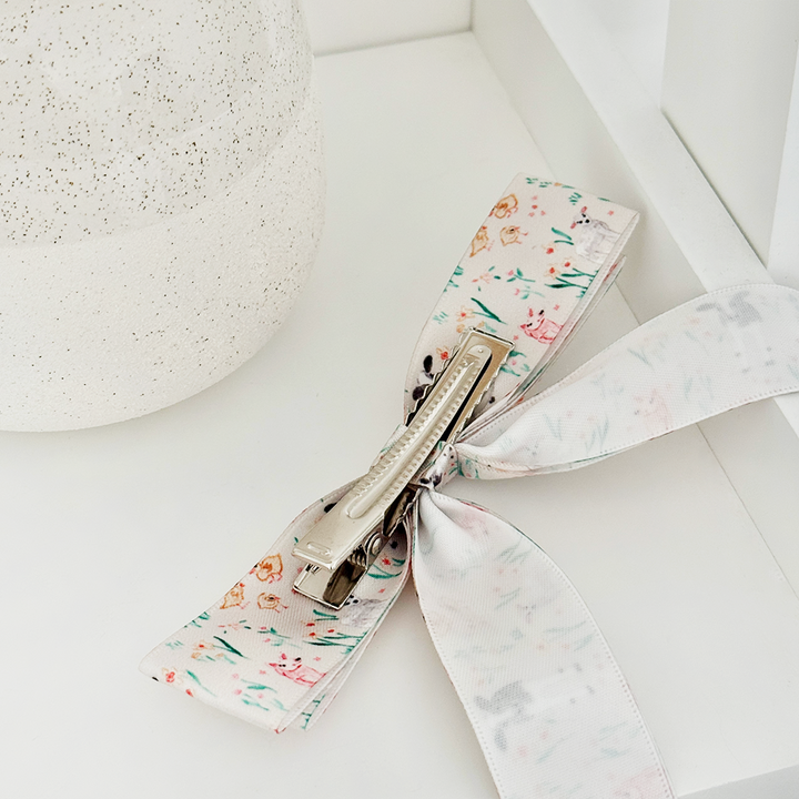 Farmyard Friends Ribbon Bow Clip - By Coconut Lane