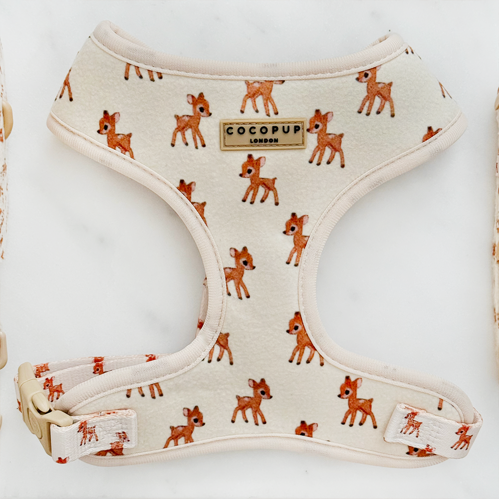 Fleecy Fawn Adjustable Neck Harness, Lead & Collar Bundle