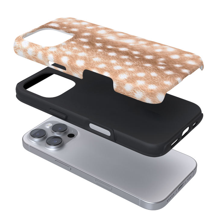 Fluffy fawn print tough case.