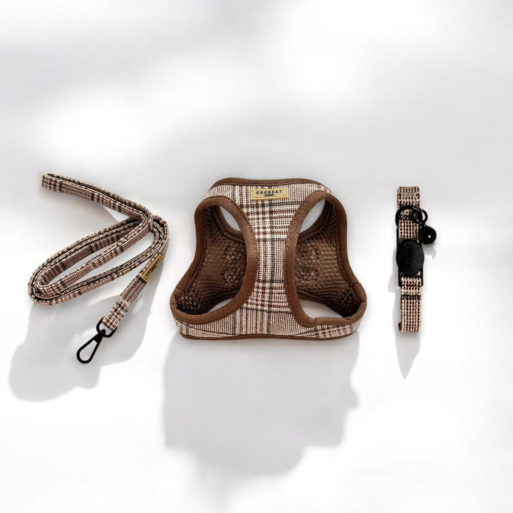 Cat Harness, Lead and Collar Bundle - Plaid