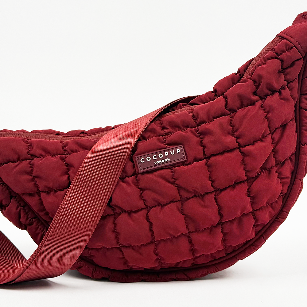 Crossbody Crescent Dog Walking Bag - Merlot