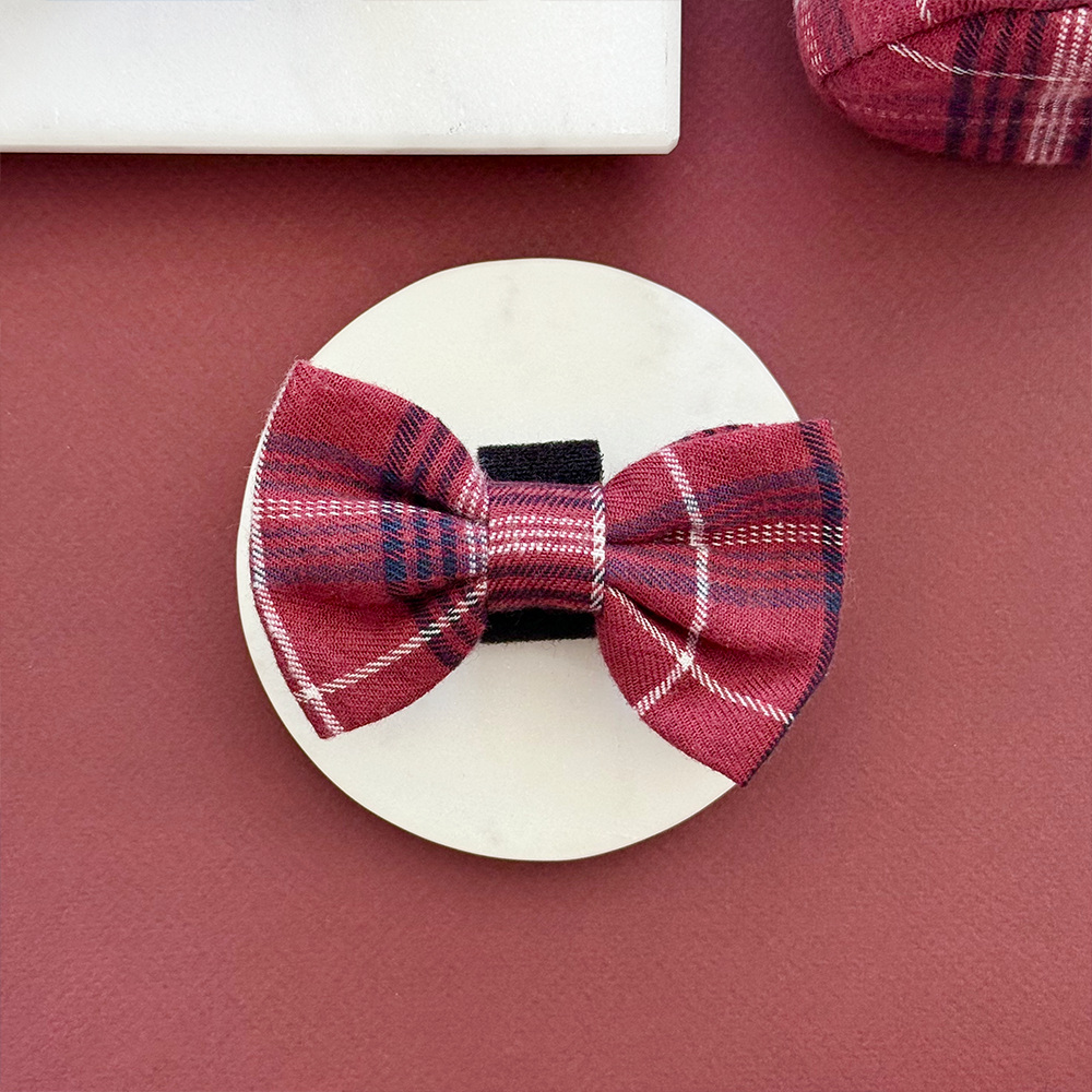 Mulberry Plaid Bow Tie