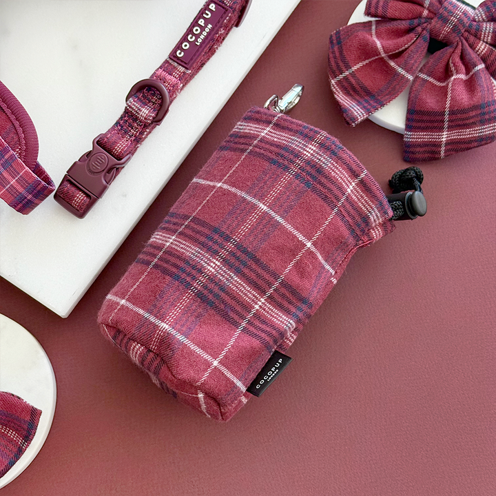 Drawstring Treat Pouch - Mulberry Plaid