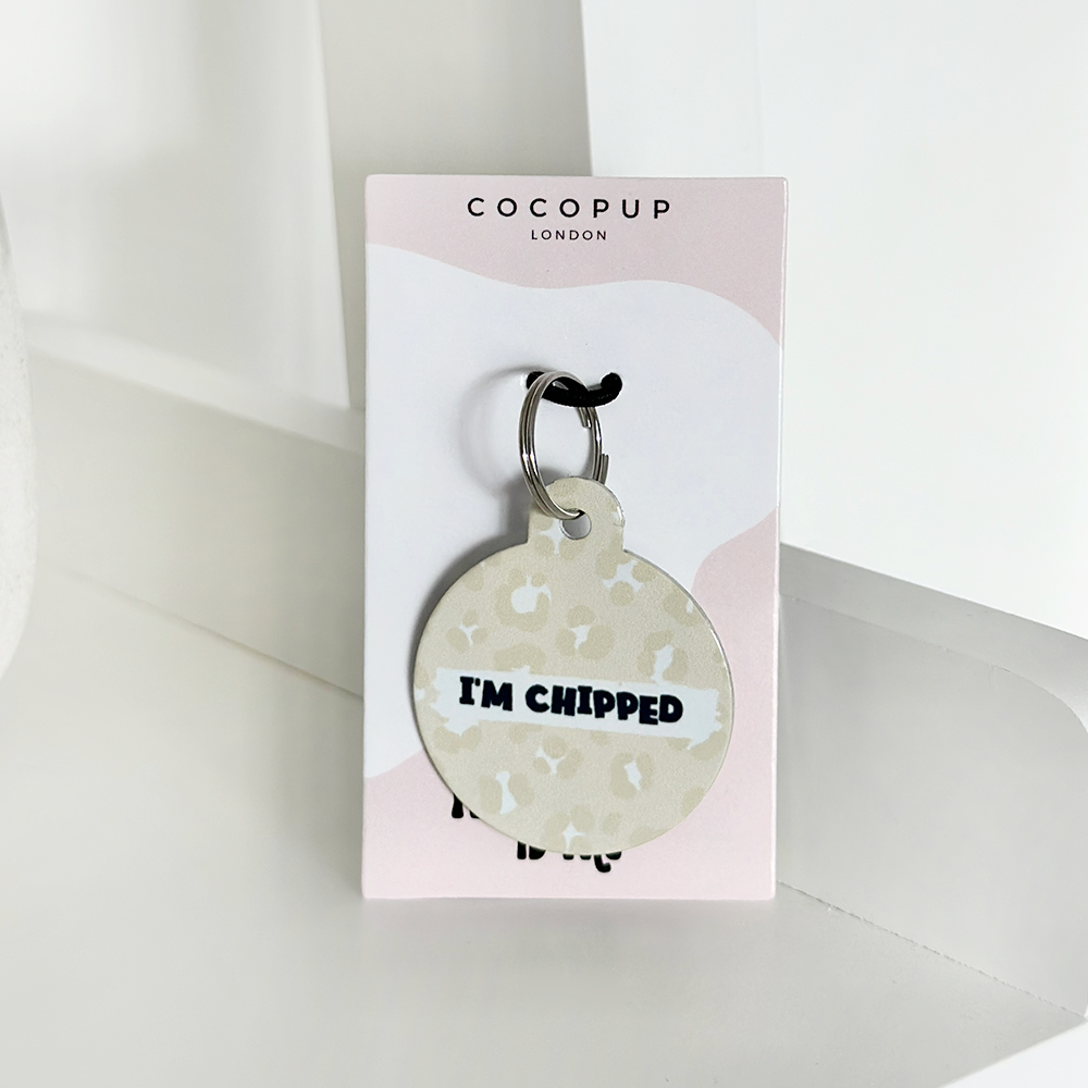 Personalised Text ID Tag - Nude Chic Leopard