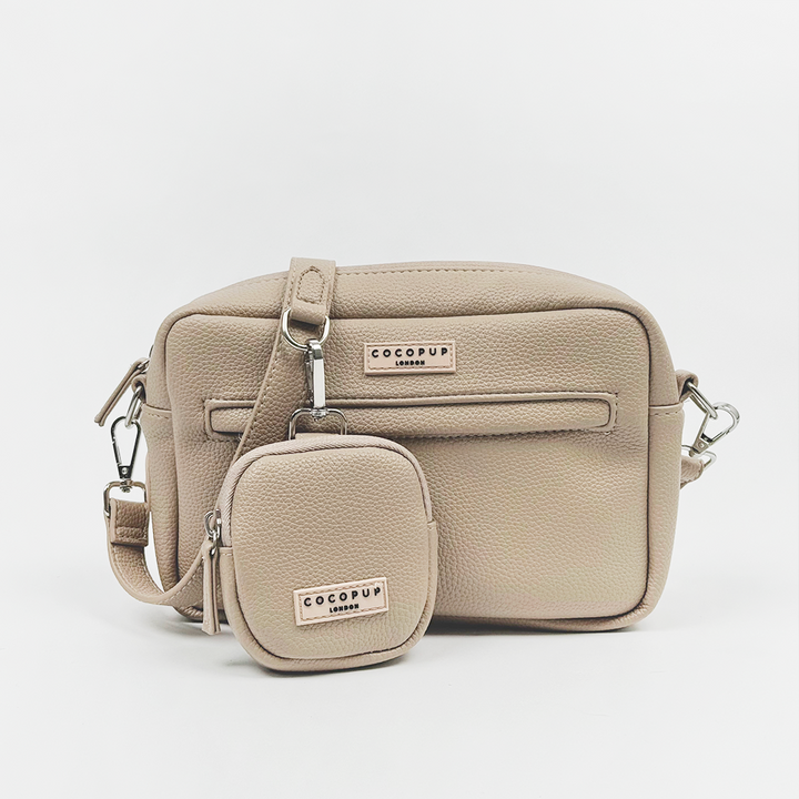 PU Leather Dog Walking Bag Bundle - Caramel