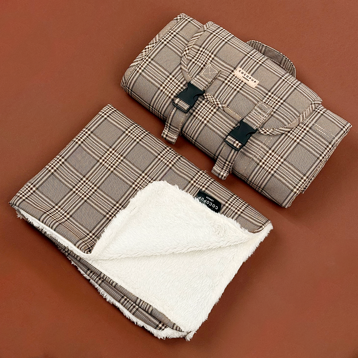 Travel Mat & Blanket Set - Pup Plaid