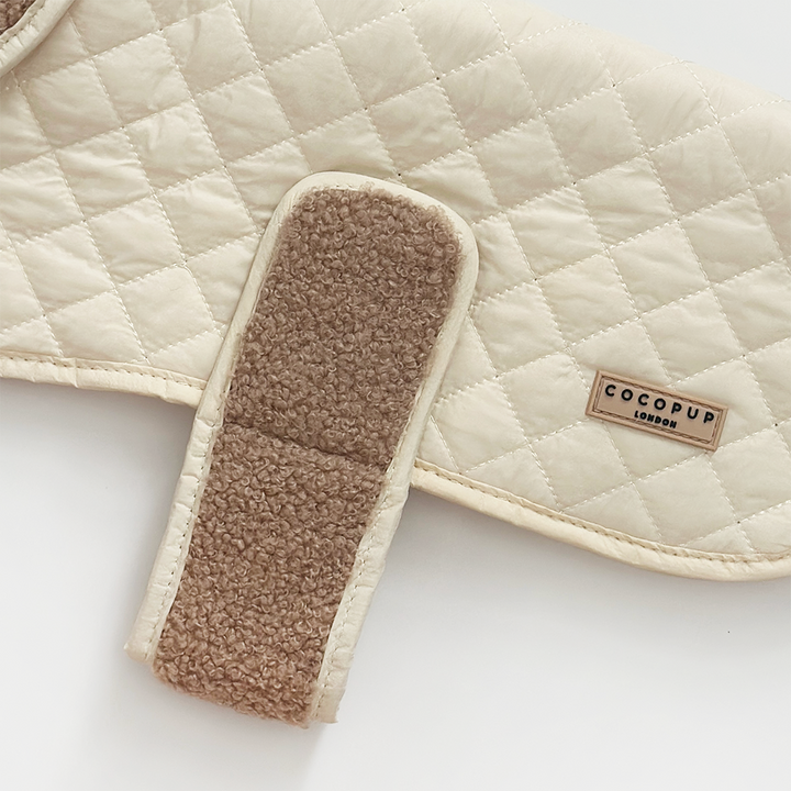 LUXE Quilted Dog Coat - Creamy Chai