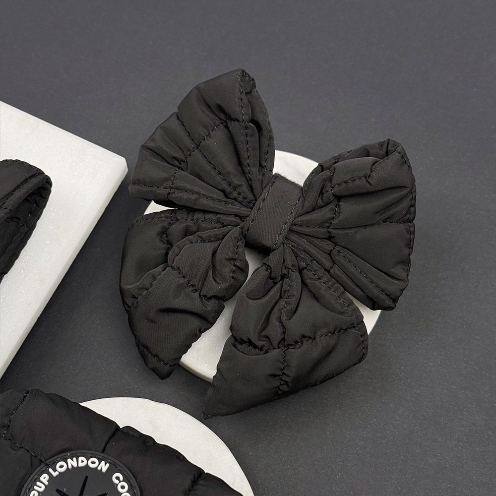 Onyx Quilted Sailor Bow Tie