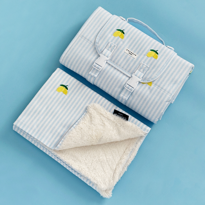 Travel Mat & Blanket Set - Living La Vida Lemon