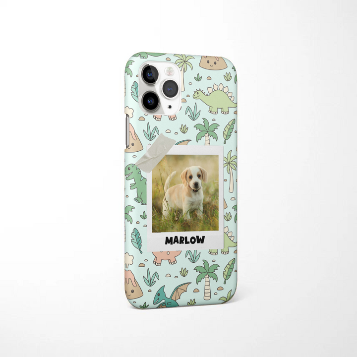 Patterned Personalised Polaroid Dog Phone Case - Upload Your Photo