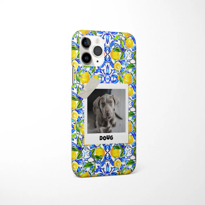 Patterned Personalised Polaroid Dog Phone Case - Upload Your Photo