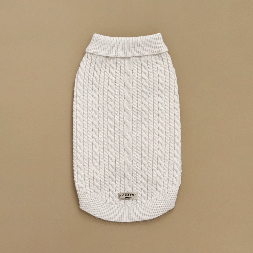 Jumper - Cable Knit White Mocha