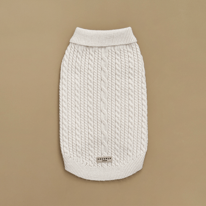 Jumper - Cable Knit White Mocha