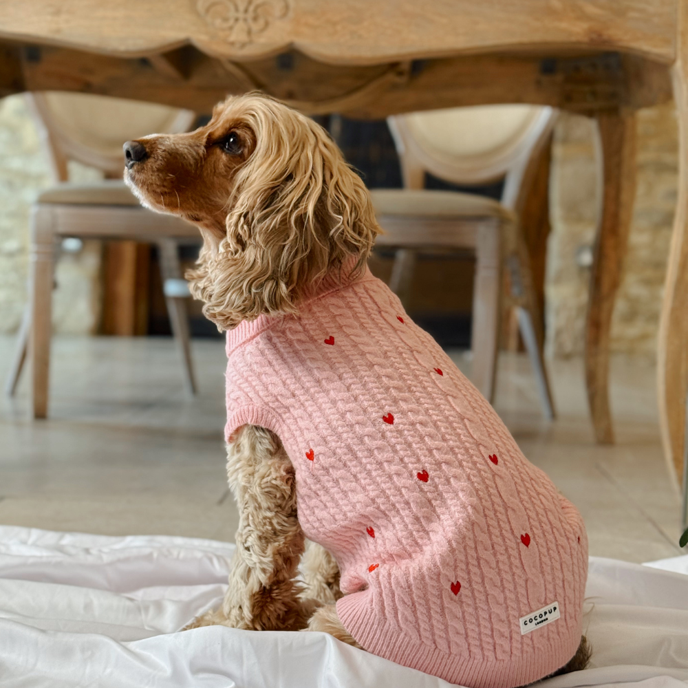 Jumper - Cable Knit Pink Heartstrings
