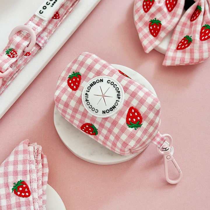 Strawberry Picnic Pup Poop Bag Holder